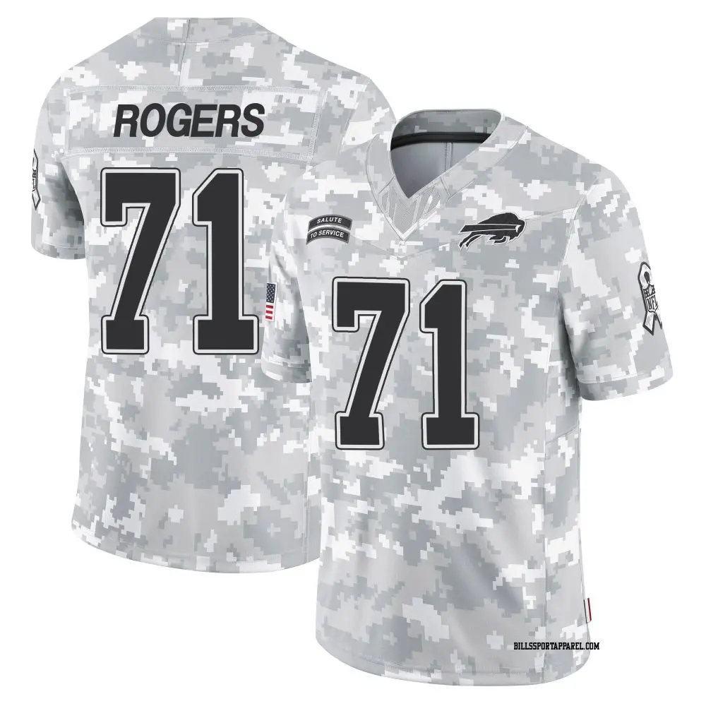 Limited Arctic Camo Men's Casey Rogers Buffalo Bills 2024 Salute to Service Jersey