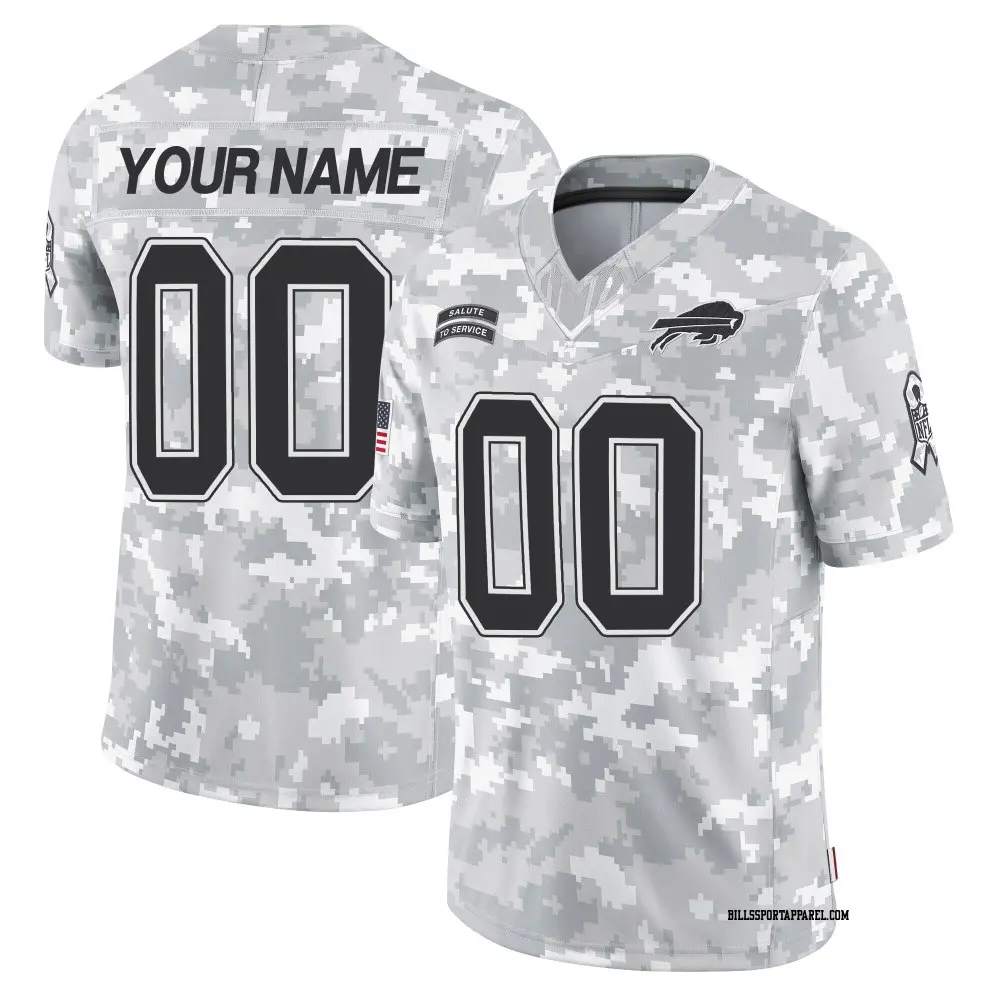 Limited Arctic Camo Men's Custom Buffalo Bills 2024 Salute to Service Jersey