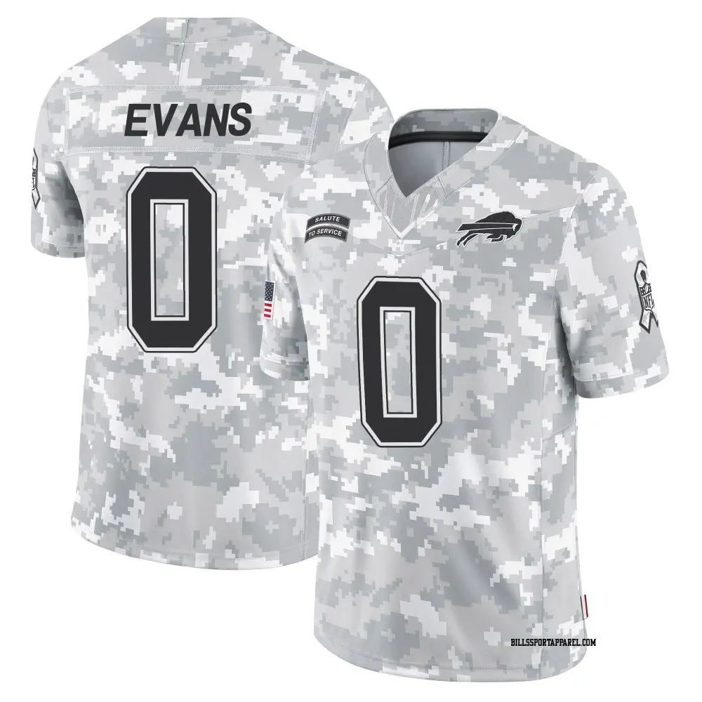 Limited Arctic Camo Men's Darrynton Evans Buffalo Bills 2024 Salute to Service Jersey