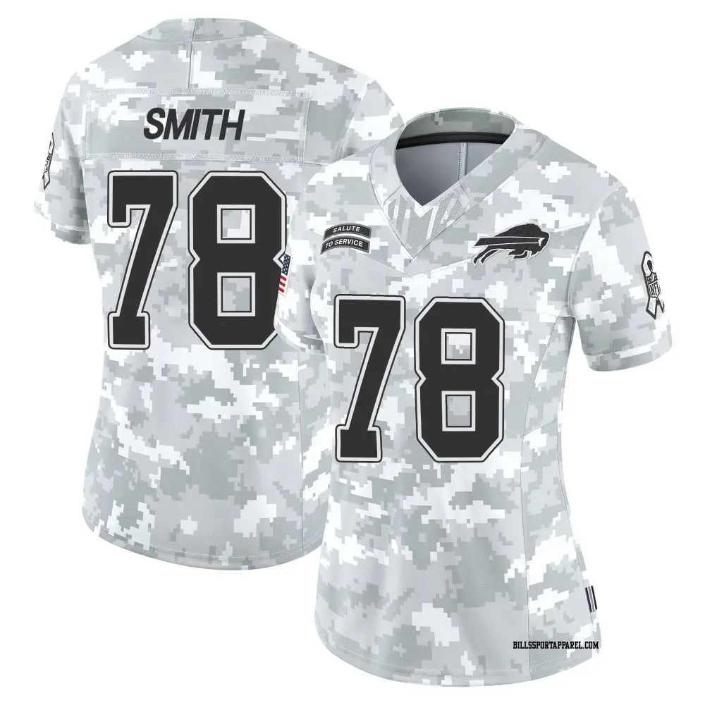 Limited Arctic Camo Women's Bruce Smith Buffalo Bills 2024 Salute to Service Jersey
