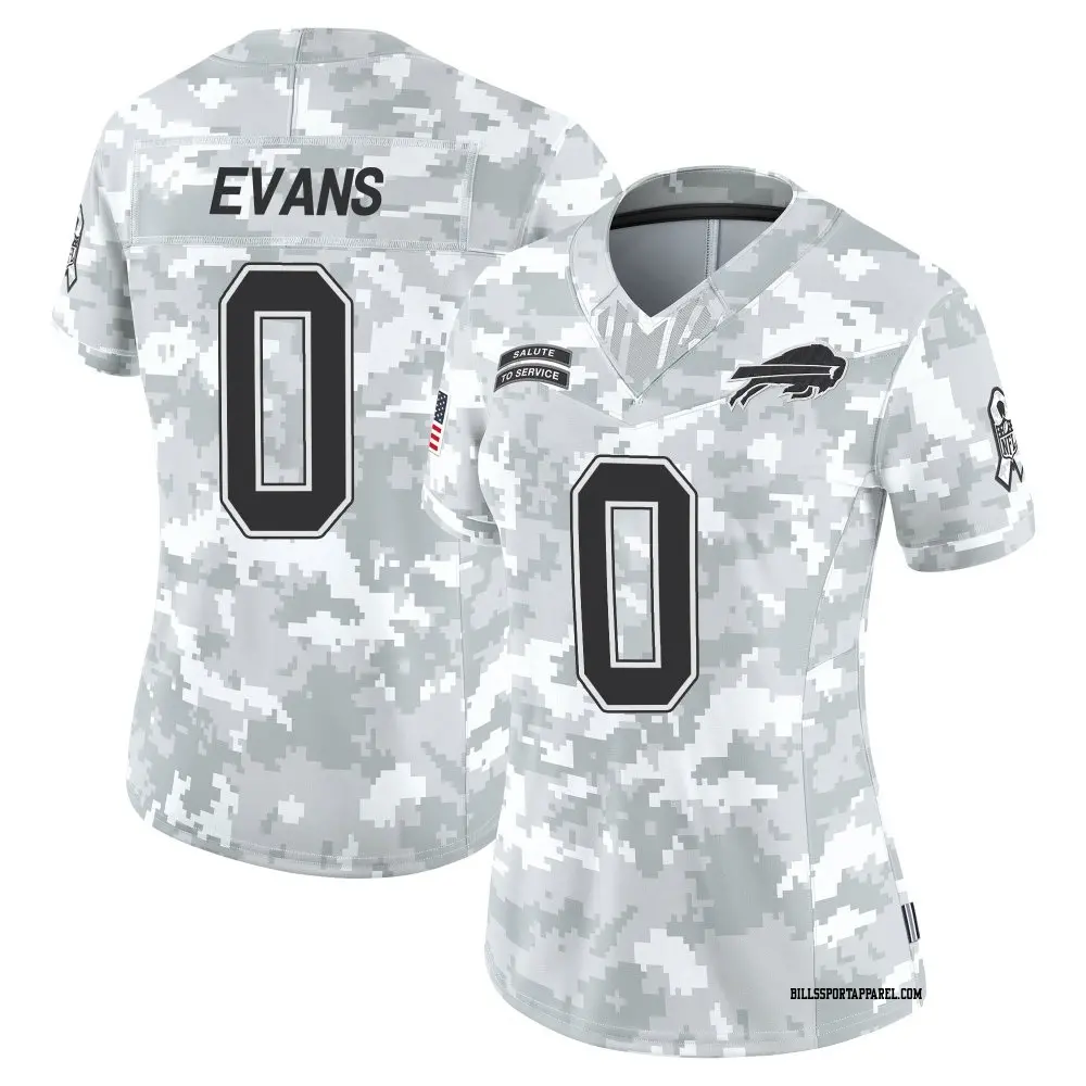 Limited Arctic Camo Women's Darrynton Evans Buffalo Bills 2024 Salute to Service Jersey
