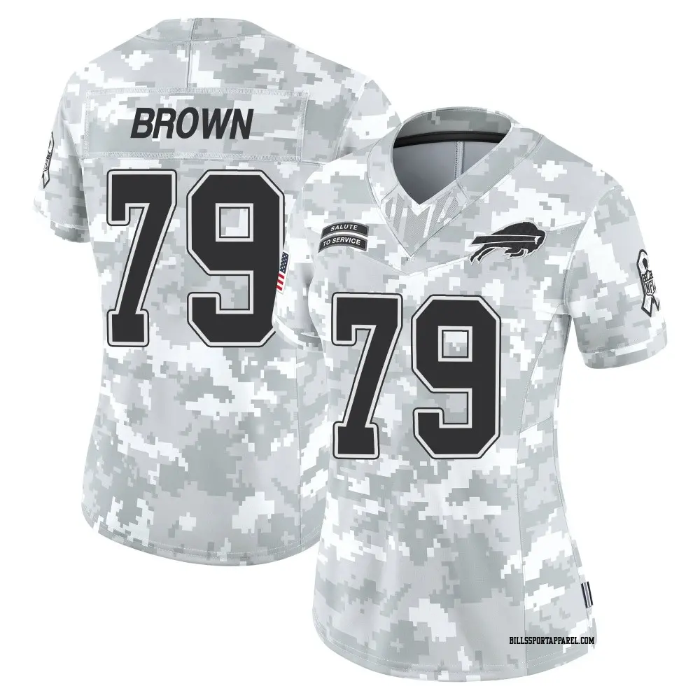 Limited Arctic Camo Women's Spencer Brown Buffalo Bills 2024 Salute to Service Jersey