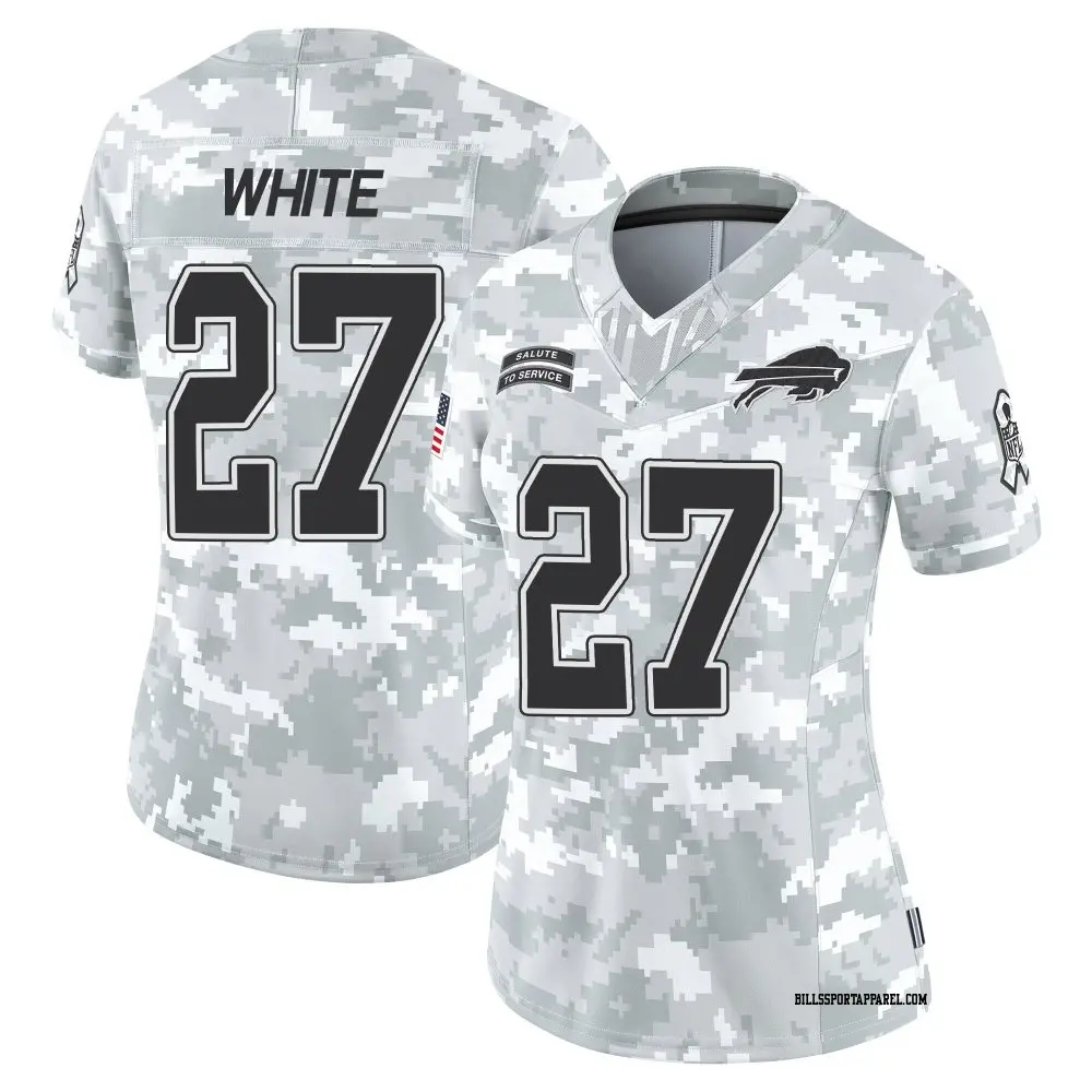 Limited Arctic Camo Women's Tre'Davious White Buffalo Bills 2024 Salute to Service Jersey