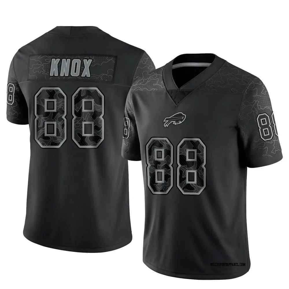 Limited Black Men's Dawson Knox Buffalo Bills Reflective Jersey