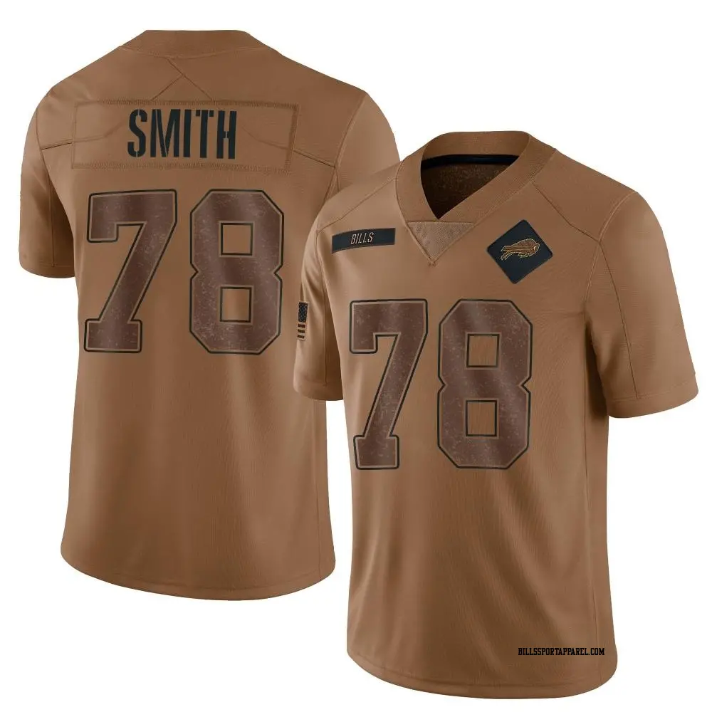 Limited Brown Men's Bruce Smith Buffalo Bills 2023 Salute To Service Jersey