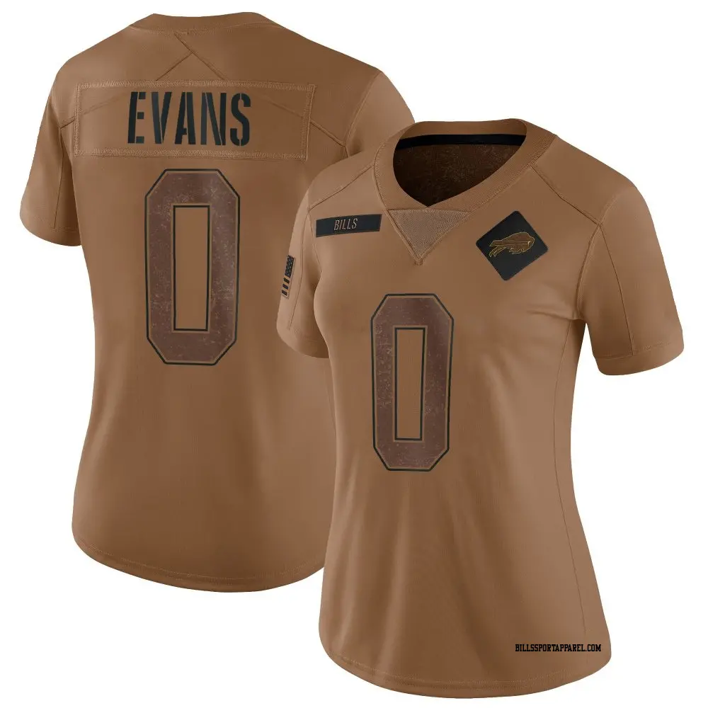 Limited Brown Women's Darrynton Evans Buffalo Bills 2023 Salute To Service Jersey