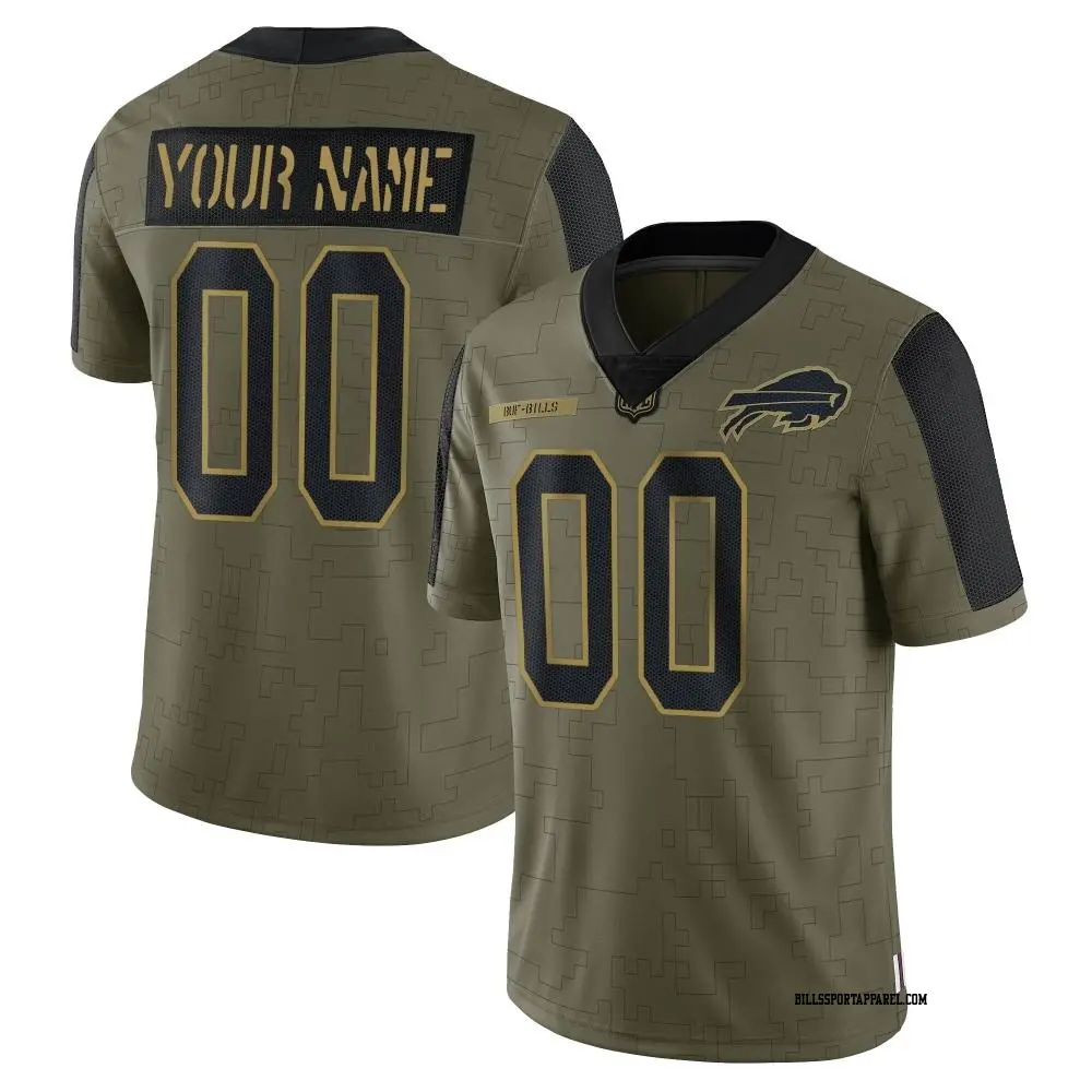 Limited Olive Men's Custom Buffalo Bills 2021 Salute To Service Jersey