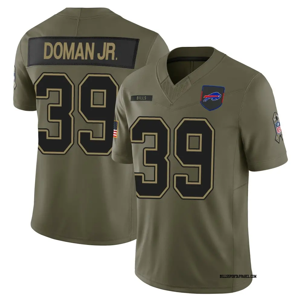 Limited Olive Men's Tommy Doman Jr. Buffalo Bills 2025 Salute to Service Jersey