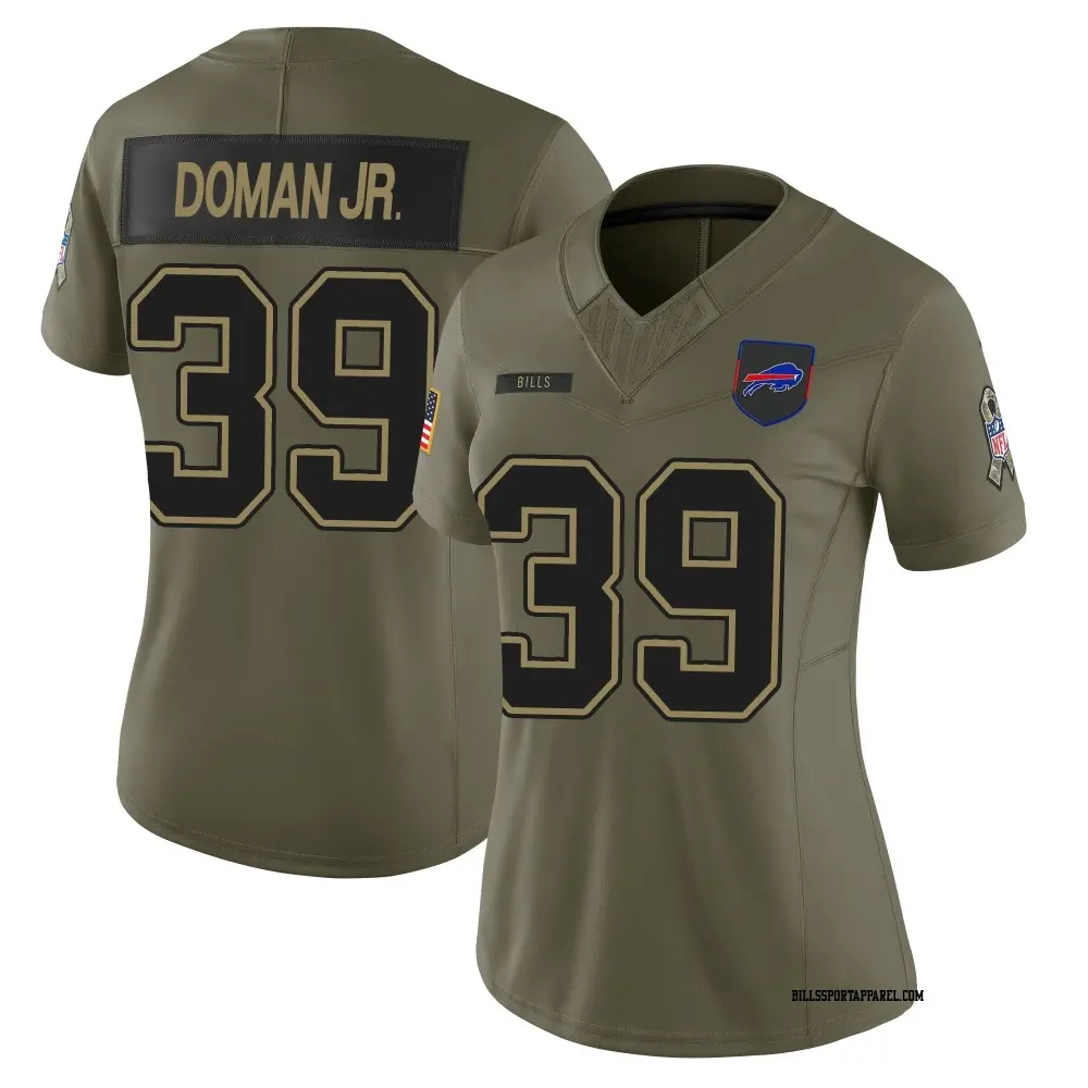 Limited Olive Women's Tommy Doman Jr. Buffalo Bills 2025 Salute to Service Jersey